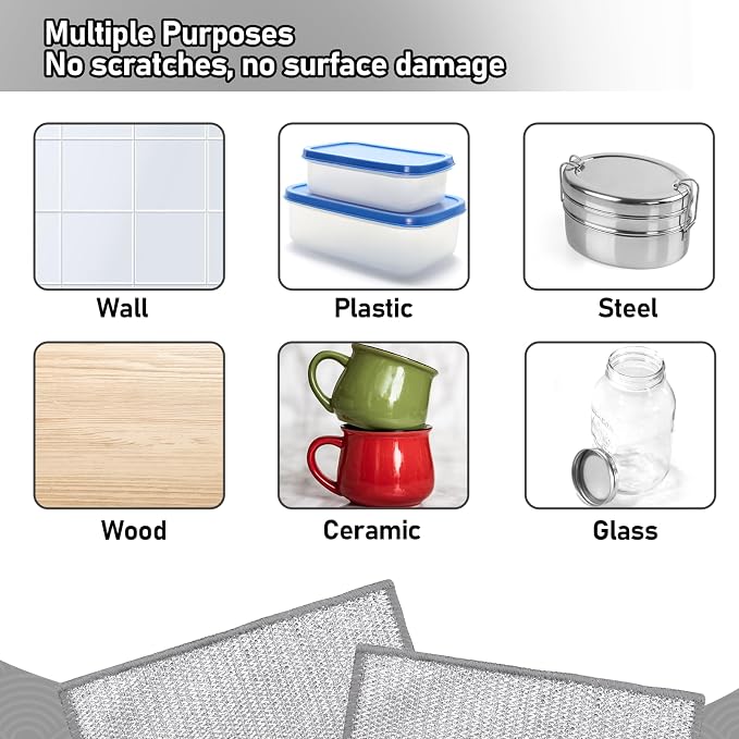 XANGNIER 8 Pcs Multipurpose Wire Dishwashing Rags, New Upgrade Non Scratch Wire - Image 7