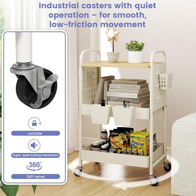 danpinera 3 Tier Rolling Cart - Image 4