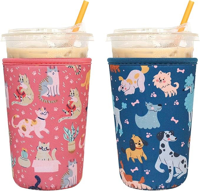 2 Pack Reusable Iced Coffee Sleeves by FRRIOTN