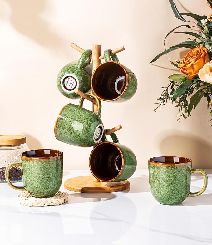 LERATIO Ceramic Coffee Mugs Set of 6, 12oz Handmade Coffee Mugs Set - Image 7