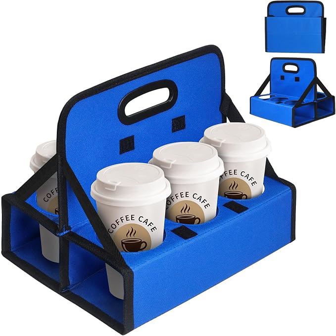 6-Cup Drink Carrier, Portable Beverage Caddy by BOHEMIABY