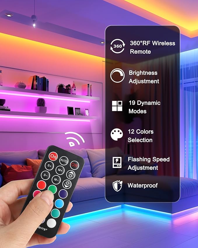 HitLights LED Strip Lights, 4 Pre-Cut Waterproof RGB Small LED Light Strip Kit - Image 4
