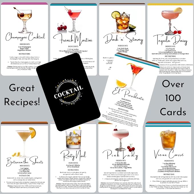 Cocktail Recipe Flash Cards Set – 100+ Bartender Cards - Image 3