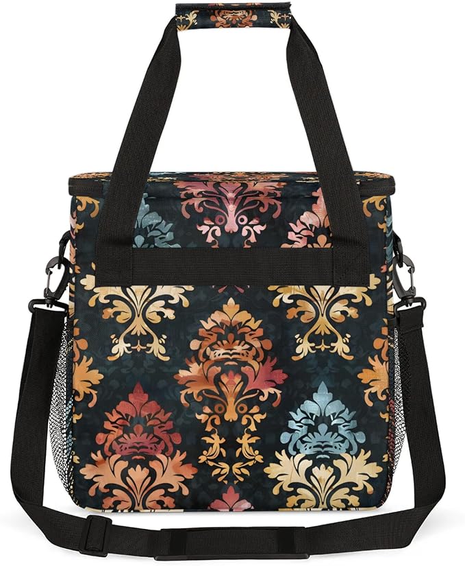 Damask Floral Boho Paisley Coffee Maker Carring Bag, Large Insulated Storage - Image 5