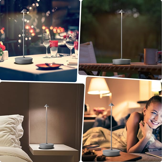 2Pack Rechargeable Cordless Table Lamp, Portable Powered LED Battery 6000mAh - Image 5
