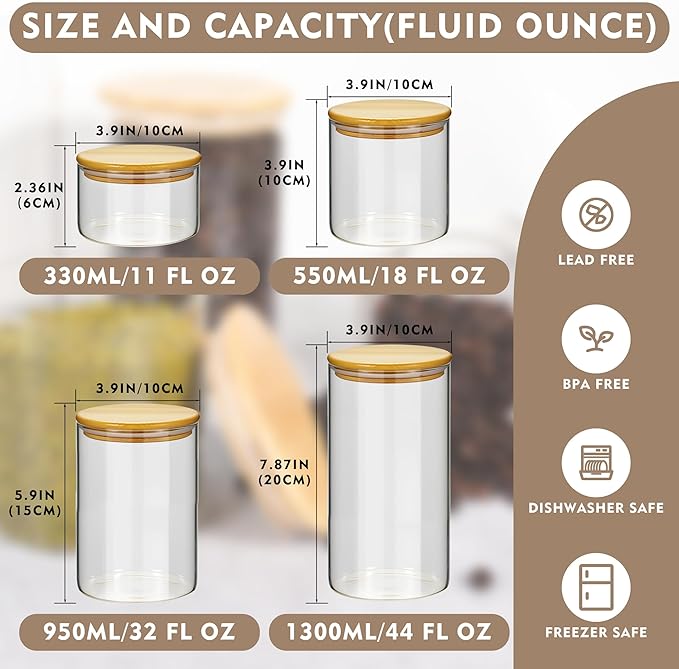 2PCS Small Glass Storage Jars - Image 2