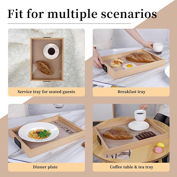 YWMSGM Leather Surface Wood Service Tray - Image 4