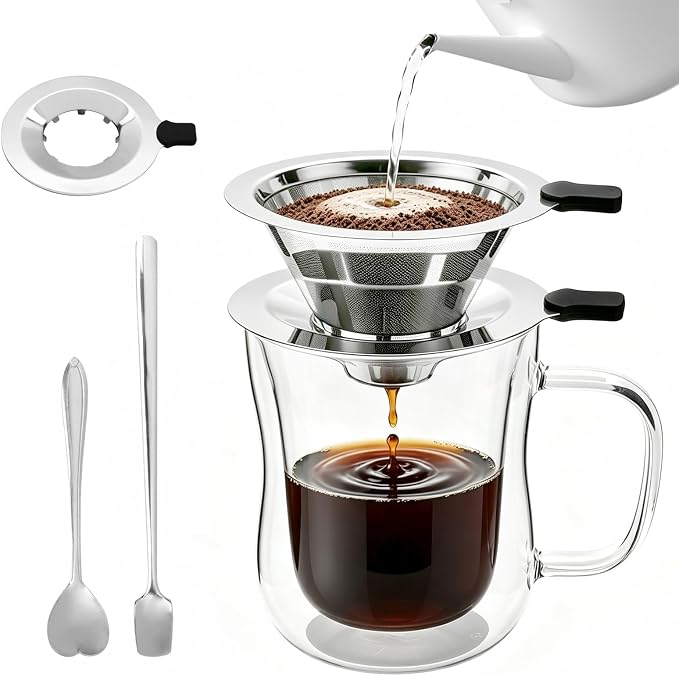 Pour Over Coffee Maker with Cup, 2-in-1 Immersion & Drip Coffee Dripper by Unknown