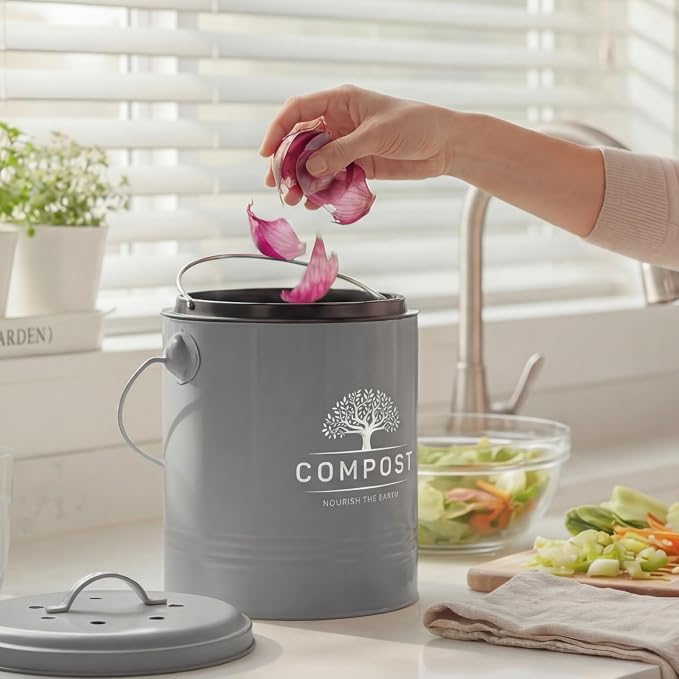 Perfnique Kitchen Compost Bin, 1.3 Gallon Countertop Compost Bin - Image 6