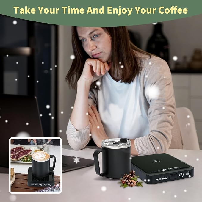 VOBAGA Mug Warmer with 15oz Mug Set, Smart Coffee Mug Warmer - Image 6