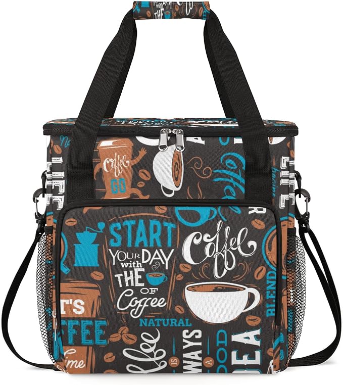 Blue Coffee Cafe Maker Carrying Bag Travel Case Compatible by FengQuGou