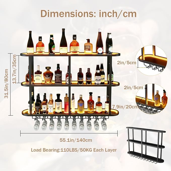 Metal Wall Mount Wine Rack - Image 2