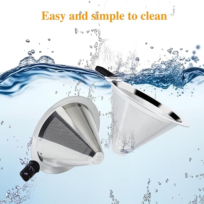 Pour Over Coffee Dripper Slow Drip Paperless Coffee Filter, Double Mesh - Image 5