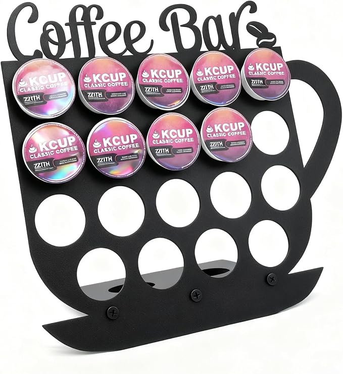 Metal K Cups Coffee Pod Holder, 19 Pods Holder Display, Coffee Bar Organizer by Unknown