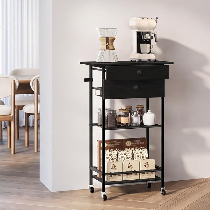 ETELI 5 Tier Rolling Coffee Bar Cart - Image 8