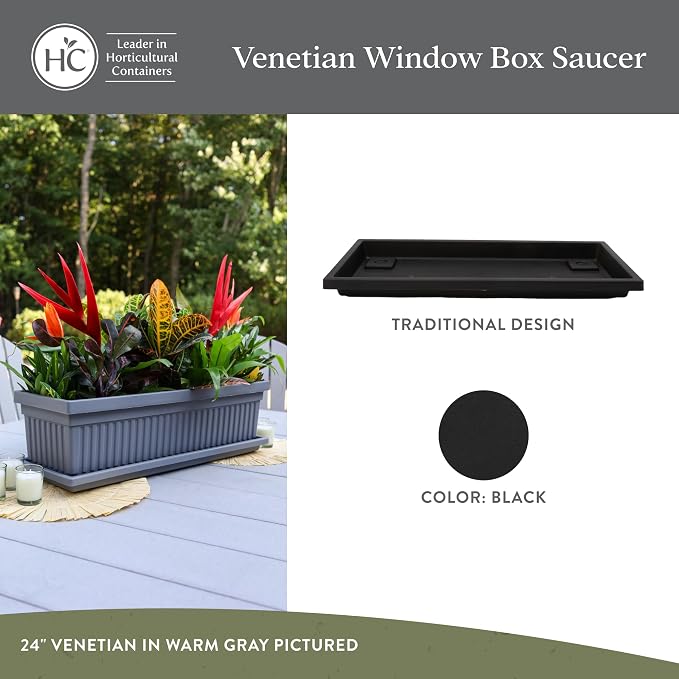 The HC Companies Venetian Rectangular Plant Tray - Image 2