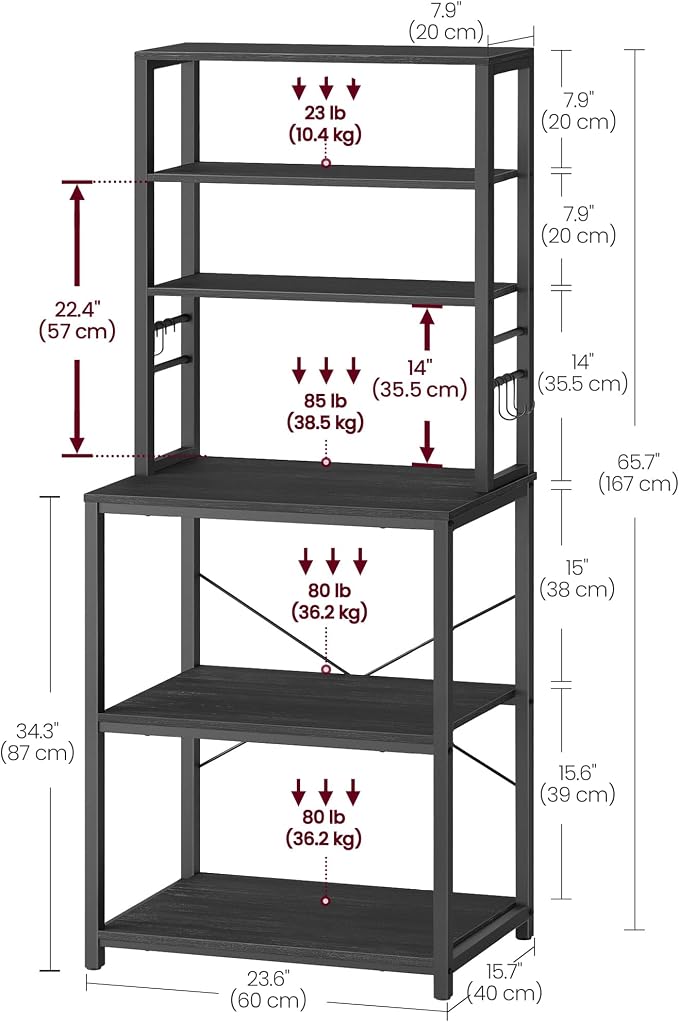 VASAGLE Coffee Bar, 23.6 Inches Baker's Rack - Image 3