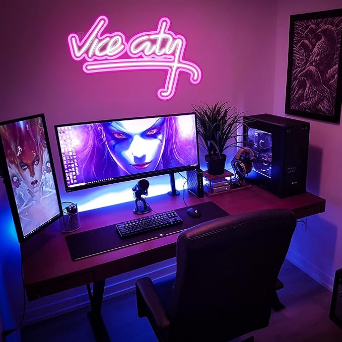 Vice City Neon Sign Pink Led Sign - Image 2