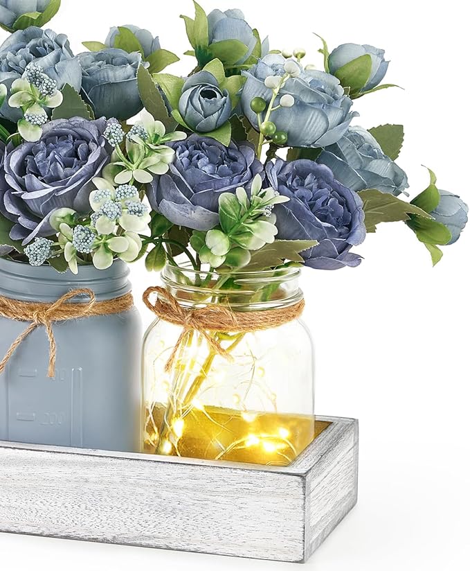 Mkono Mason Jar Lights Centerpiece Table Decor - Image 6