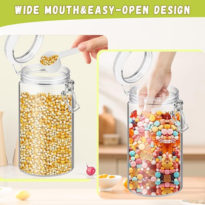 3 Pcs Plastic Sealed Storage Jars Empty Clear Food Storage Container - Image 5