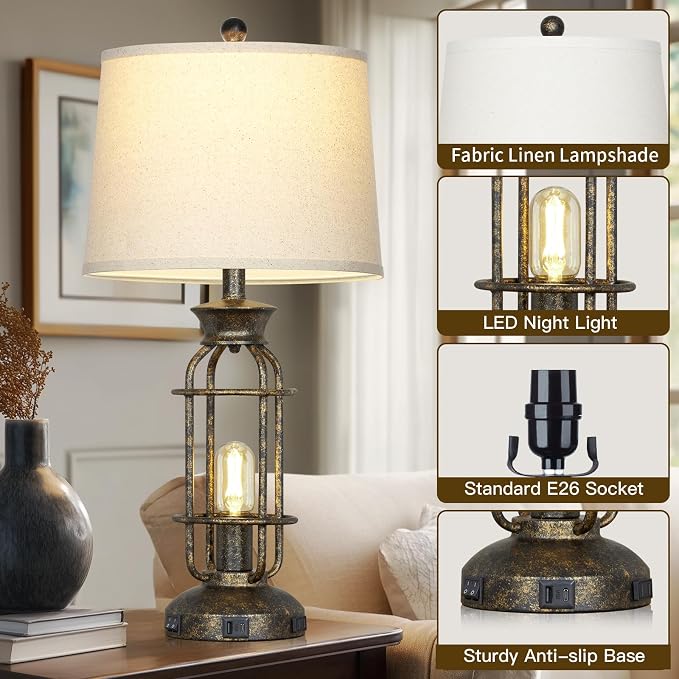 28" Tall Farmhouse Table Lamp - Image 6