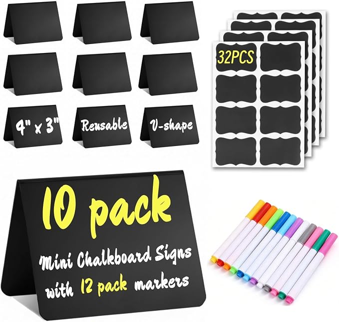 10 Pack Mini Chalkboard Signs Food Labels by YZLIANGYUAN