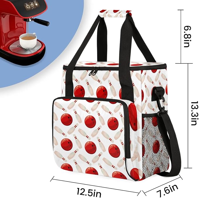 Bowling Ball Coffee Maker Travel Bag, Bowling Ball Large Carrying Storage Case - Image 2
