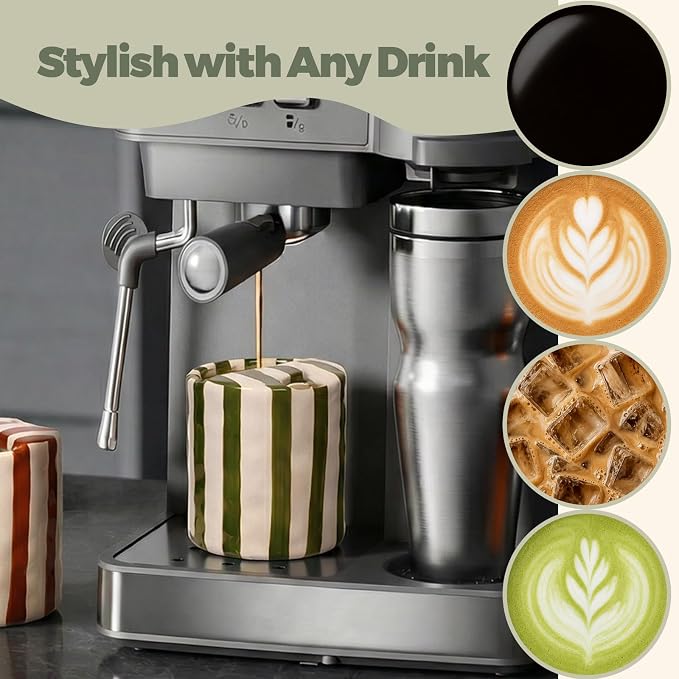 Ceramic Coffee Mug with Sip Hole Espresso Cup 10oz with Straws and Sleeve | - Image 3