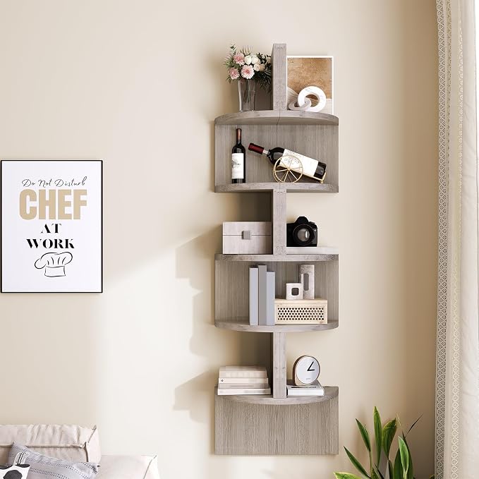 HOOBRO Corner Shelf Wall-Mounted, 5-Tier Corner Bookshelves - Image 2