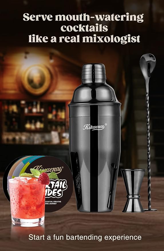 KITESSENSU Cocktail Shaker Set, Stainless Steel Martini Shaker Set - Image 4