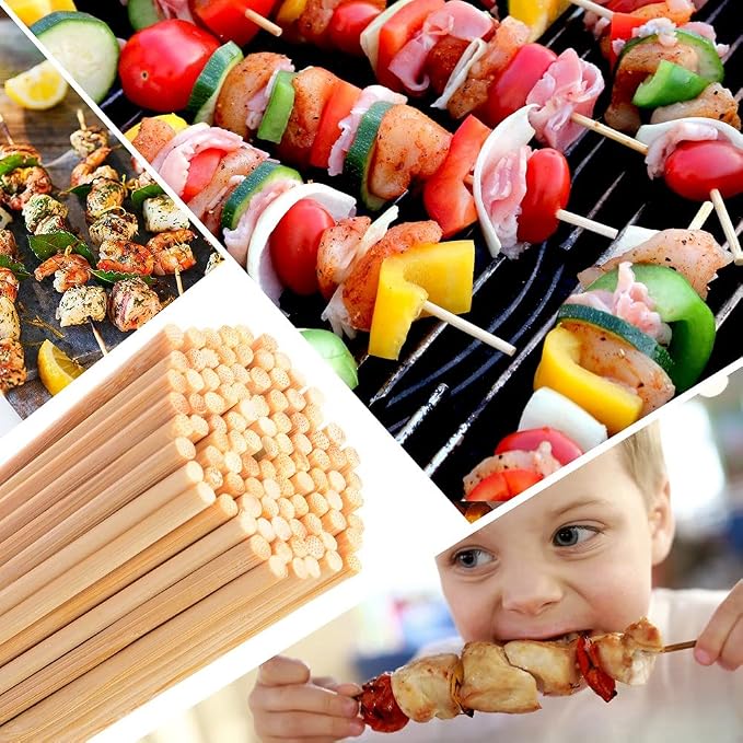 10 inch Bamboo Skewers, Premium Wooden Skewers without Splinters, Skewers - Image 7