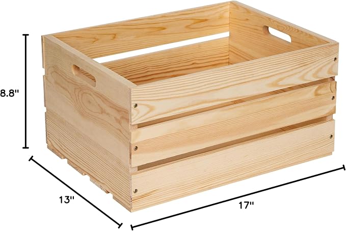 Extra Large Pine Wood Crates For Storage, Vinyl Records Storage Crates - Image 9