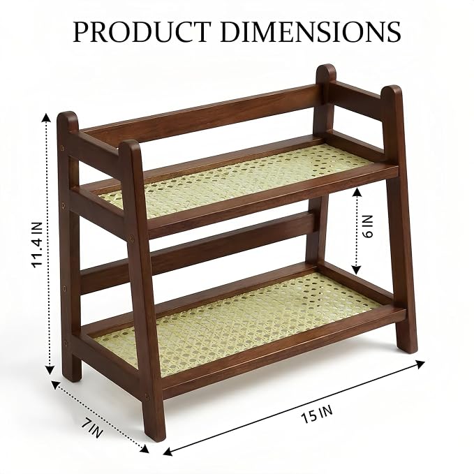 Wooden Matcha Station, 2 Tier Coffee Bar Station Organizer - Image 6