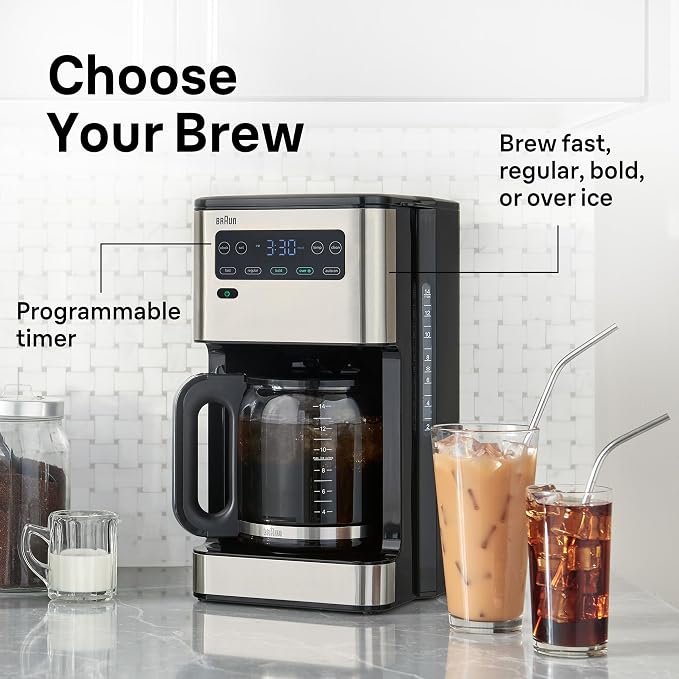 Braun PureFlavor 14‑Cup Programmable Coffee Maker – Fast Brew Speed, Touch - Image 5
