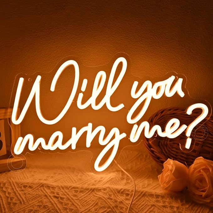 SYLHOME Will You Marry Me ? Led Neon Light Sign Hanging Proposal Wedding Party - Image 6