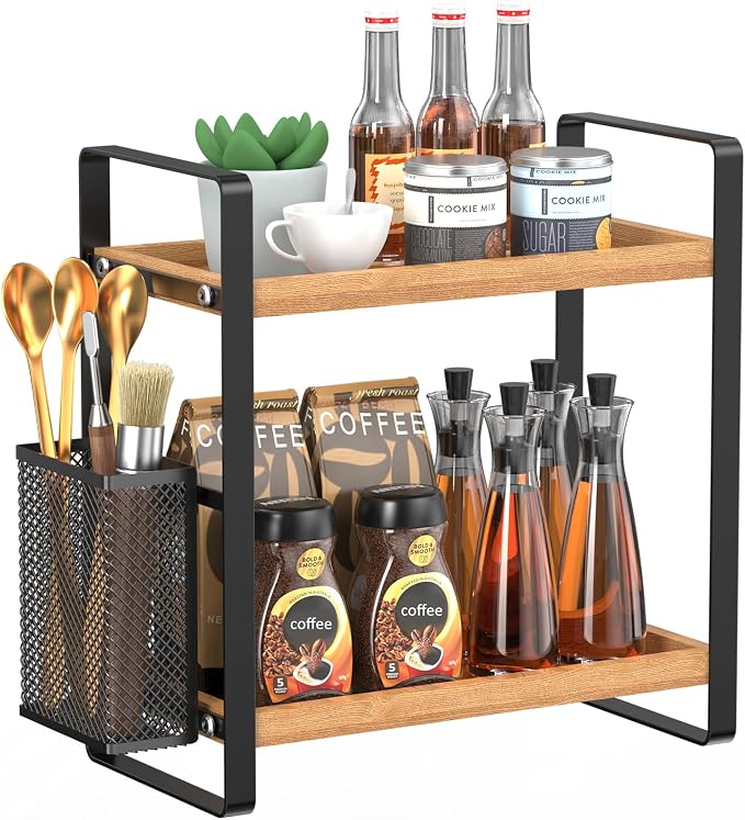 LEMIKKLE 2-Tier Coffee Bar Organizer by LemikkleDirect