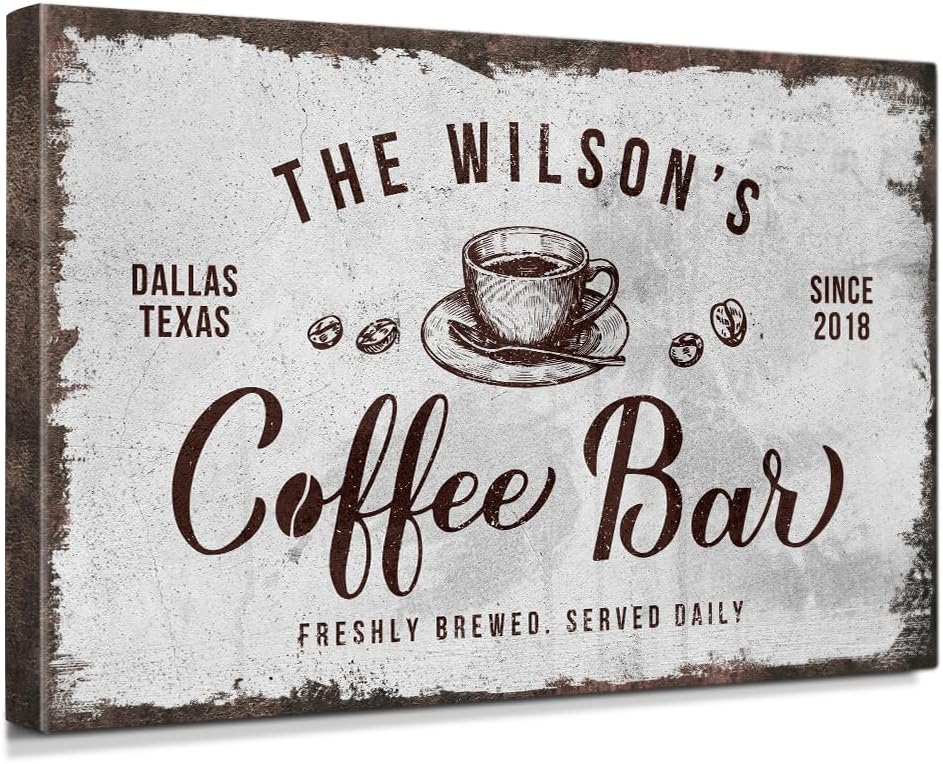 IPIC - Custom Canvas Coffee Bar Sign, Large Personalized Wall Art by IPIC