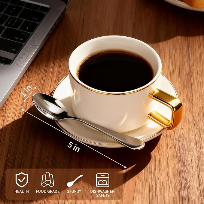 【6 PCS】 Demitasse Espresso Spoons, Stainless Steel Mini Coffee Spoons - Image 4