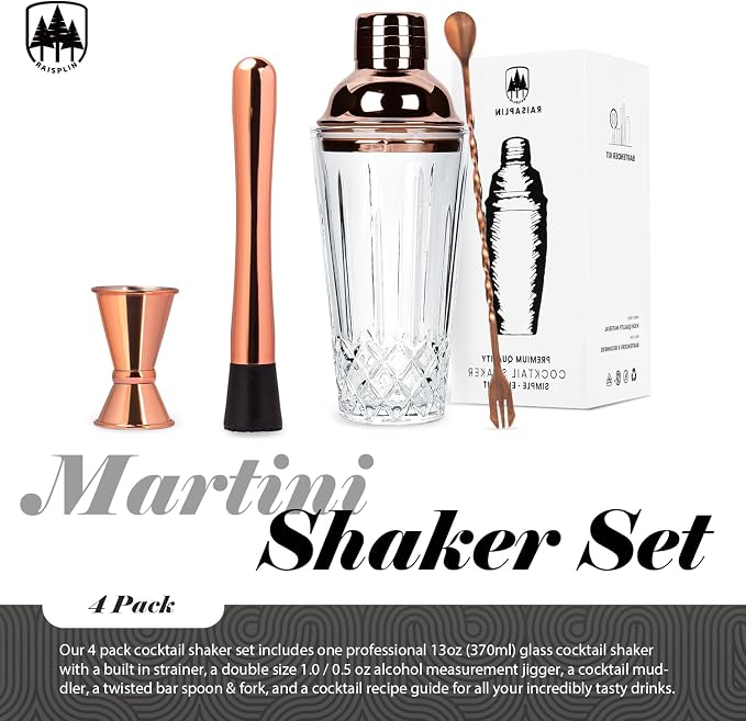 4-Piece Glass Cocktail Shaker Set - Image 5