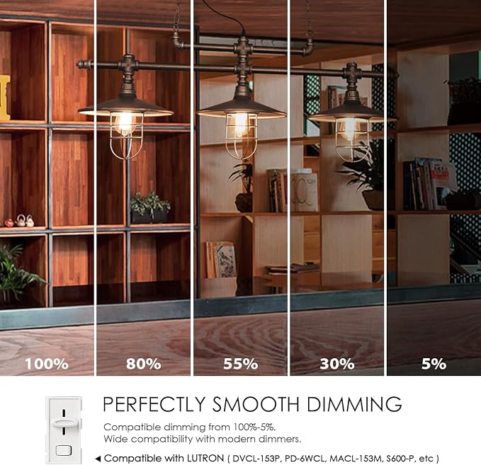 LVWIT Vintage LED Light Bulb, Dimmable 5W, ST21 Edison Style LED Filament Bulbs - Image 5