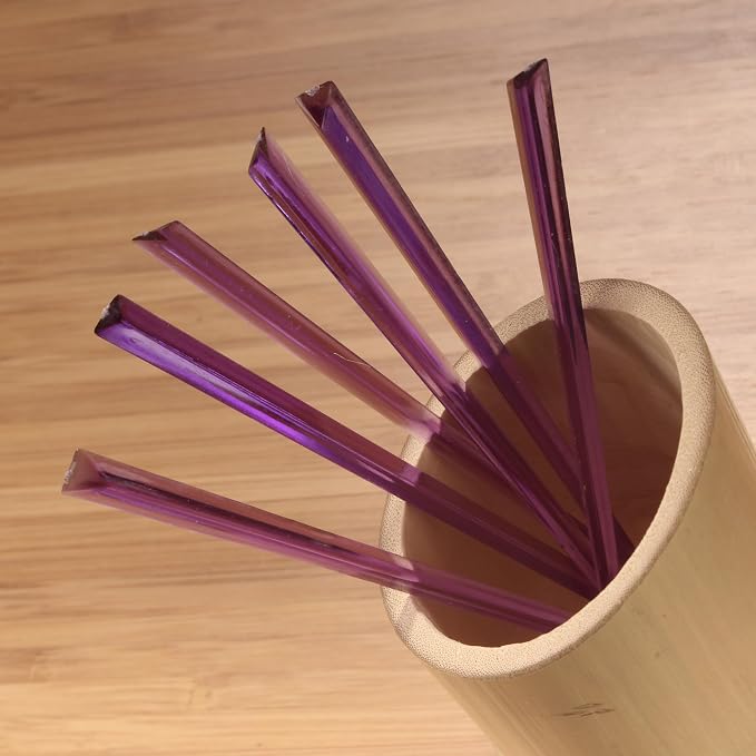 BambooMN - Triangular Appetizer Food and Drink Prism Picks - 4.5" - Purple - 1 - Image 3