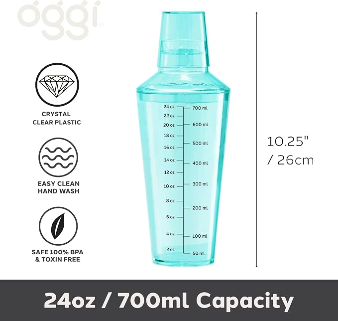 OGGI Clear Cocktail Shaker - 24 oz / 700 ml - Image 2
