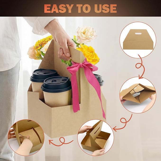 4 Cup Drink Coffee Carrier - Image 3