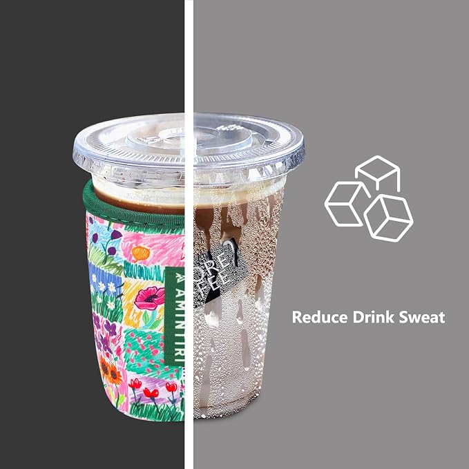 3 Pack Reusable Sleeve for Iced Coffee Cup, Coffee Neoprene Sleeve for Iced&Hot - Image 2
