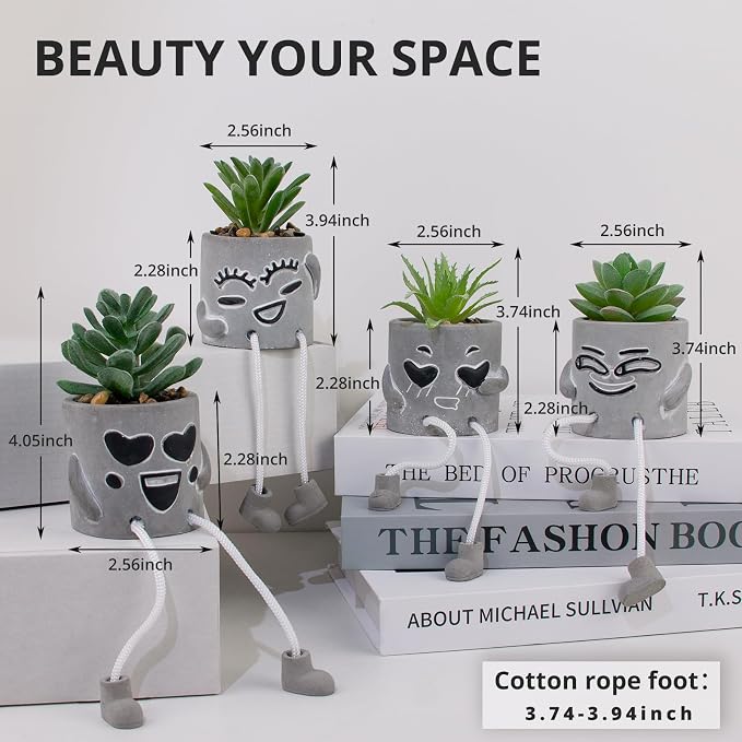 4 Pack Artificial potted Succulent Plants - Image 2