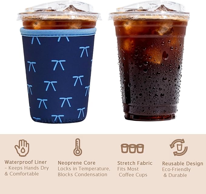 Reusable Insulated Sleeve for Iced Coffee Cup, Beverage Holder for Iced Coffee - Image 6