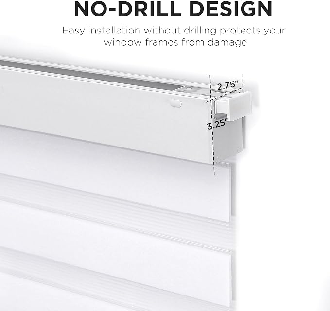 Joydeco No Drill Zebra Blinds for Windows, Cordless Day & Night Dual Sheer - Image 4