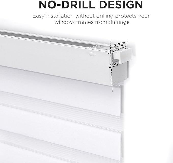 Joydeco No Drill Zebra Blinds for Windows, Cordless Day & Night Dual Sheer - Image 4