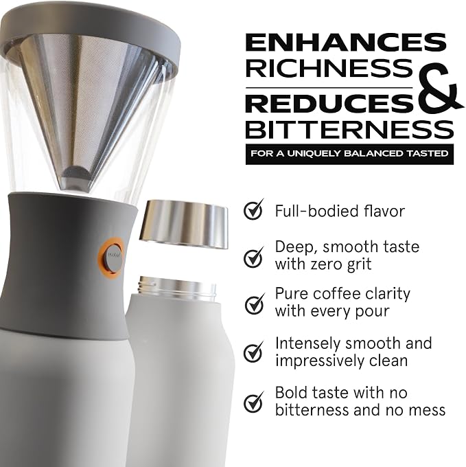 asobu Cold Brew Coffee Maker, Award-Winning 40oz Insulated Cold Brew Brewer - Image 6