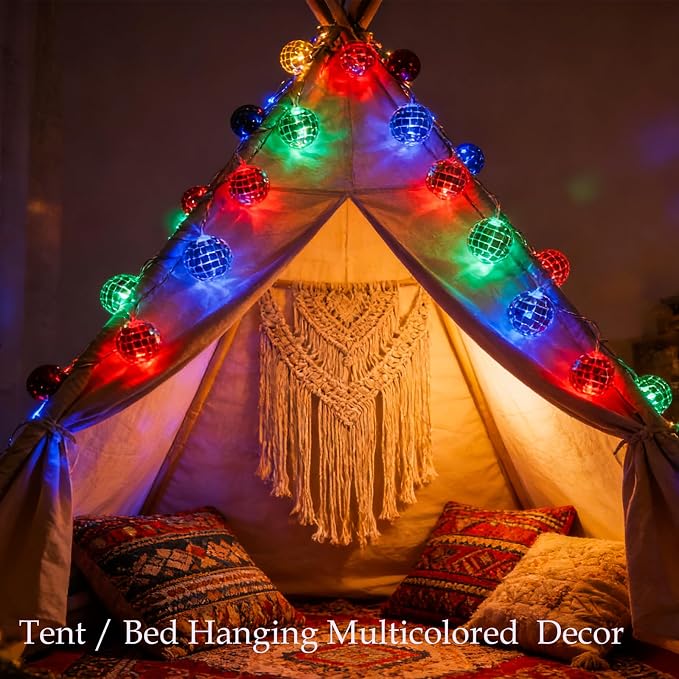 USB & Battery Operated Pastel Metal Ball String Lights Easter Egg Decor - Image 8